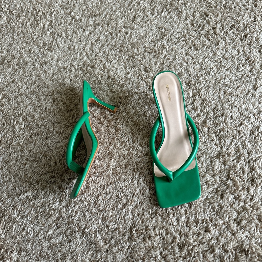 PrettyLittleThing Green Square Heels!
